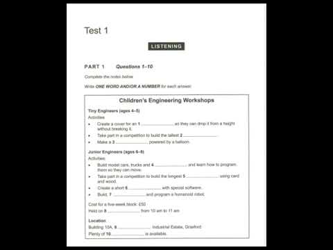 Cambridge 16, Test 1 Listening audios with an answer key
