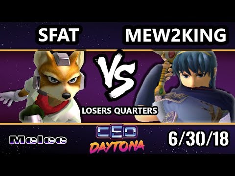 CEO 2018 SSBM - FOX MVG | Mew2King (Marth) Vs. CLG | SFAT (Fox) Smash Melee Losers Quarters