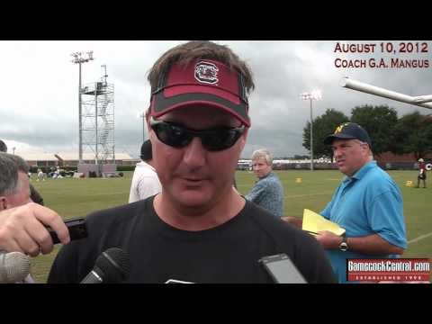 Gamecocks Post-Practice Football Interviews, August 10, 2012: Coach G.A. Mangus & Damiere Byrd