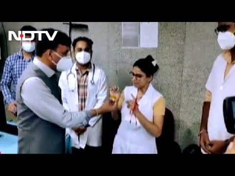 Watch: Health Minister's Vaccine Landmark Celebration At Delhi Hospital