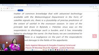 LAW OF TORTS - Defences to Torts, Class II - Act of God (MLC)