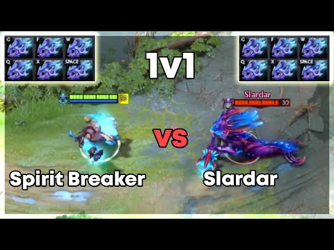 Spirit Breaker vs Slardar with 6x Moonshard | Level 30 Dota 2 1v1 | Who Will Win?