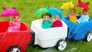 Download lagu Rain Rain Go Away Song with Baby Dolls and Ride on... mp3