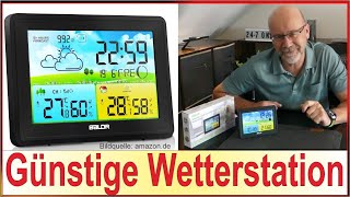 Funkwetterstation mit Außensensor - Günstig, sehr gut ablesbar und dimmbar - Prima Klima Wetter