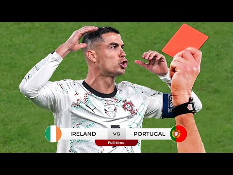 Red Card C. Ronaldo Angry Highlights 2-0 Ireland vs Portugal !! European World Cup Qualifiers 2026