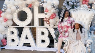 Winter Wonderland Baby Shower Decor | Drive By | Shimmer Wall and Balloon Garland | How To