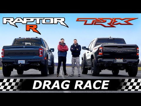 2023 Ford F-150 Raptor R vs Ram TRX // DRAG RACE & OFF-ROAD RACE