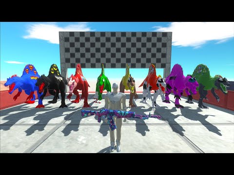 BATMAN, SUPERMAN SPINOSAURUS DEATH RUN RESCUE MISSION - Animal Revolt Battle Simulator