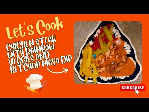 Chicken steak and Fried Veggies with Mayu sauce 😋😋 Quick recipe Try try again 🤭🤭