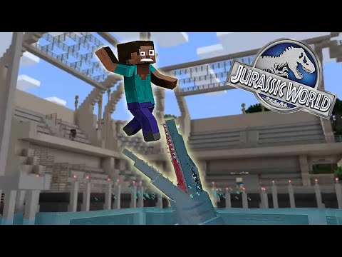 LETS JUMP IN THE MOSASAURUS POOL !! || JURASSIC WORLD MINECRAFT DLC GAMEPLAY