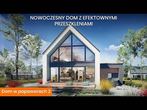 Dom w papawerach 2 – Nowoczesny dom z efektownymi przeszkleniami - ARCHON+ Projekty Domów #dom