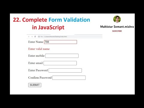 21 Form Validation In Javascript Javascript Tutorial Semant Sir Javascript Javascripttutorial