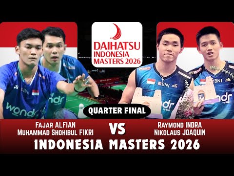 Raymond Indra/Nikolaus Joaquin vs Fajar Alfian/M Shohibul Fikri - #indonesiamasters2026 {QF-MD}