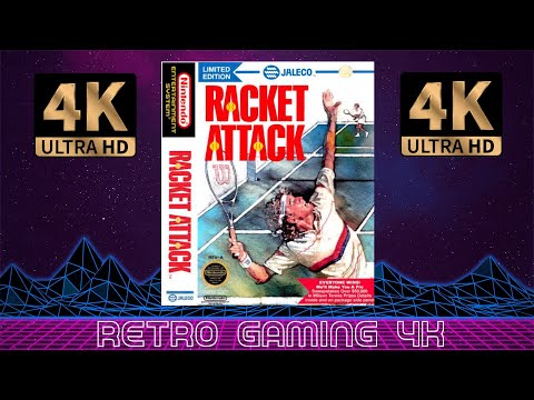 Racket Attack (1988) Nintendo NES retro video game intro / demo [4K 60FPS UHD]