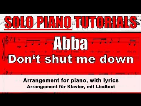 ABBA – Don't shut me down - score for SOLO PIANO + lyrics