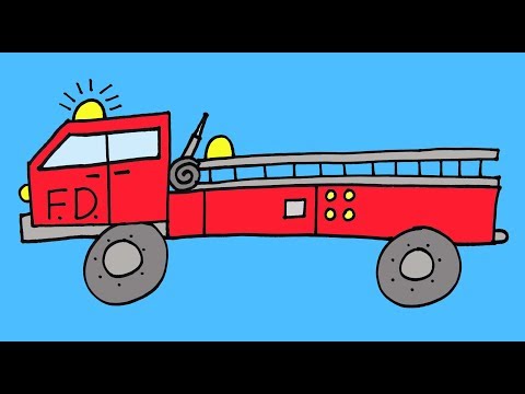 How to Draw a Fire Truck Firetruck Step-By Step...