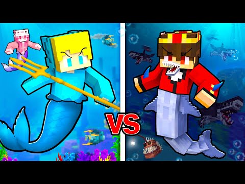Ukri Mermaid School vs Billy Shark School in Minecraft!