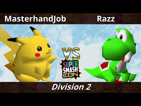 SSC 2022 Division 2 - MasterhandJob (Pikachu) Vs. Razz (Yoshi) SSB64 Smash Bros Tournament