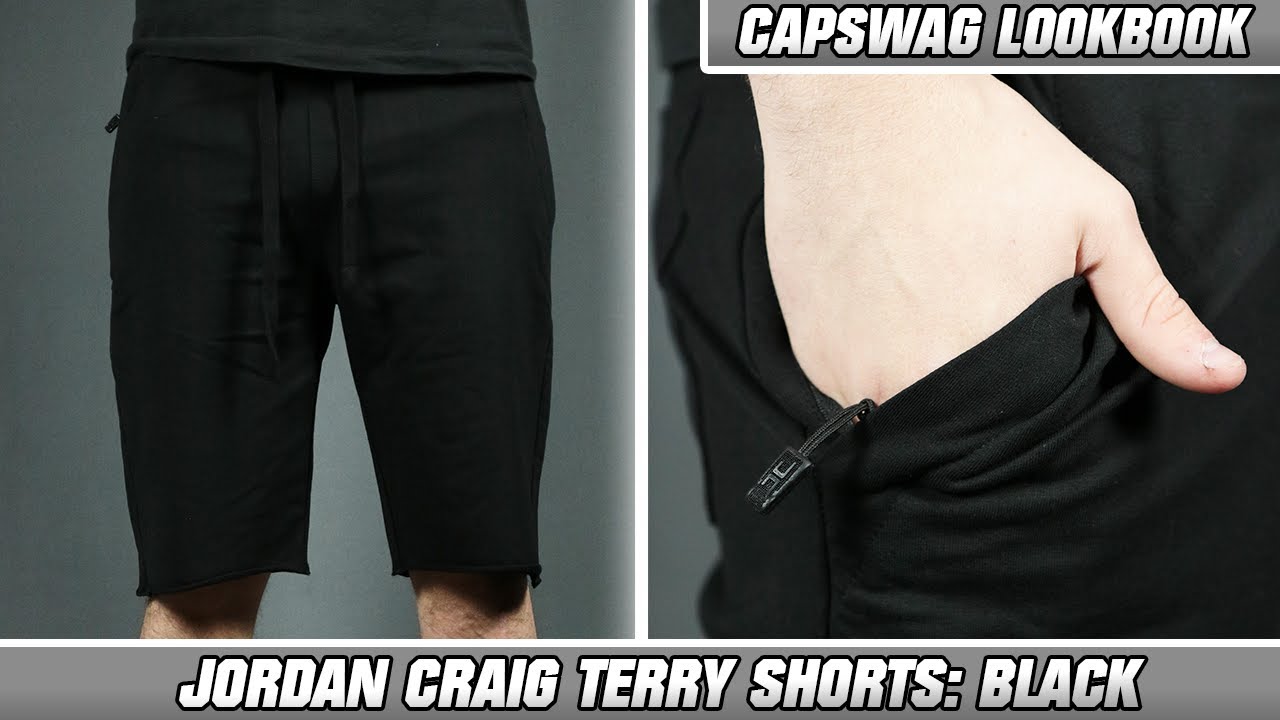 Terry Shorts Black | Jordan Craig Black Colored Terry Jogger Shorts #Shorts