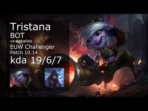 Tristana ADC & Leona vs Aphelios & Pyke - EUW Challenger 19/6/7 Patch 10.14 Gameplay