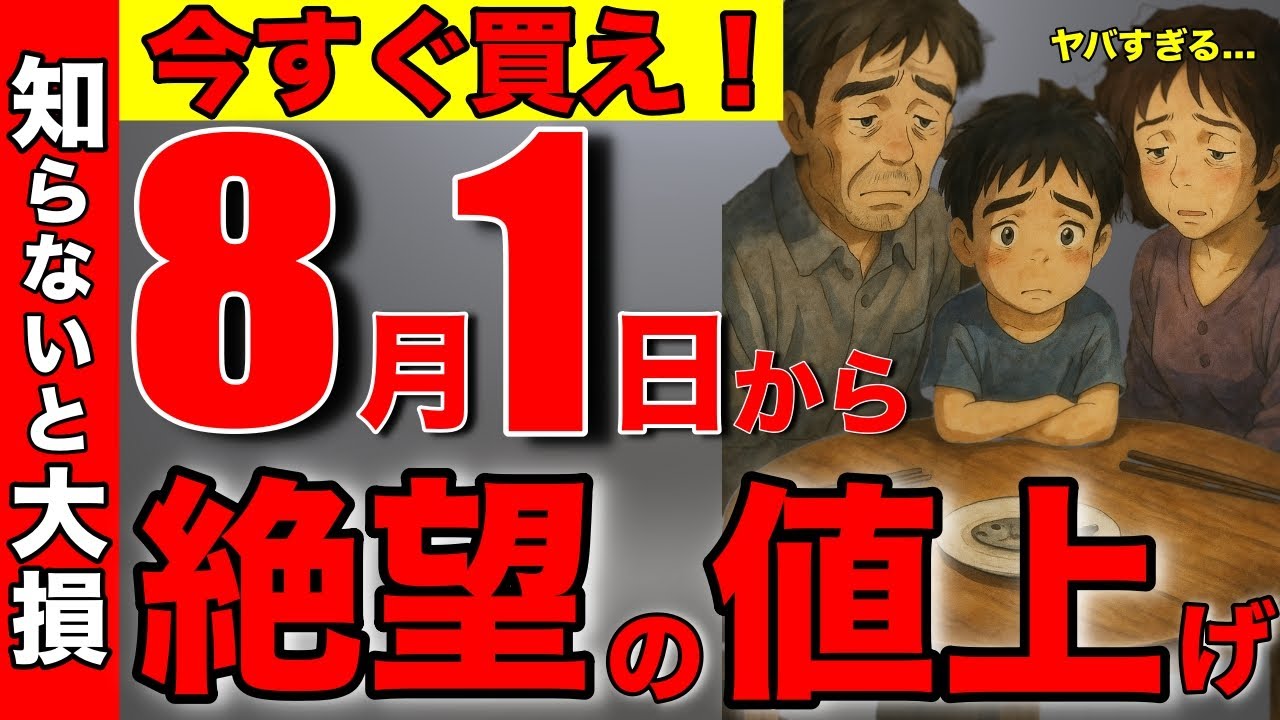 【ヤバすぎる】8月の値上げ商品！今すぐ知らないと絶対に後悔する物10選！本当にエグすぎる…【貯金/投資/年金】