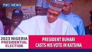 President Buhari Casts His Vote at Daura, Katsina State