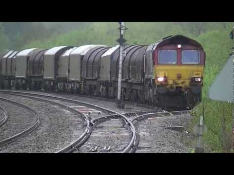 66112 Winding its way out of Pontrilas holding loop on the 6M86 Loaded Steel Coils 9.5.12.MTS