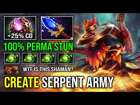 How to Solo Mid Shaman By Create Serpent Ward Army with Refresher OC Aghanim Effect Dota 2