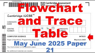 How to Solve ANY Trace Table and Flowchart Question | Cambridge IGCSE Computer Science May Paper 21