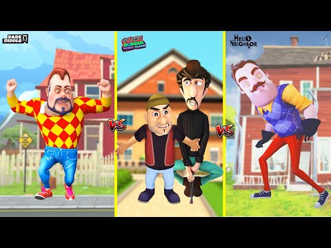 EN İYİ OLAN KAZANSIN 😱 Dark Riddle - Hello Neighbor - Hırsızlar Kapışma