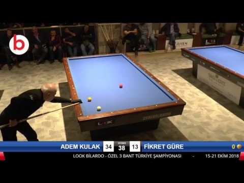 ADEM KULAK & FİKRET GÜRE Bilardo Maçı - LOOK BİLARDO ÖZEL 3 BANT TÜRKİYE ŞAMPİYONASI -2.TUR