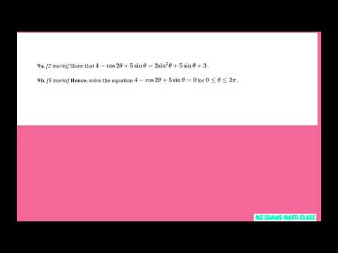 Solve the equation 4-cos2x +5sin x for [0, 2pi]. Math SL