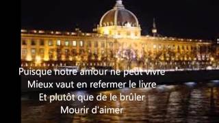 Mourir d´aimer - Charles Aznavour (Avec Paroles / with lyrics)