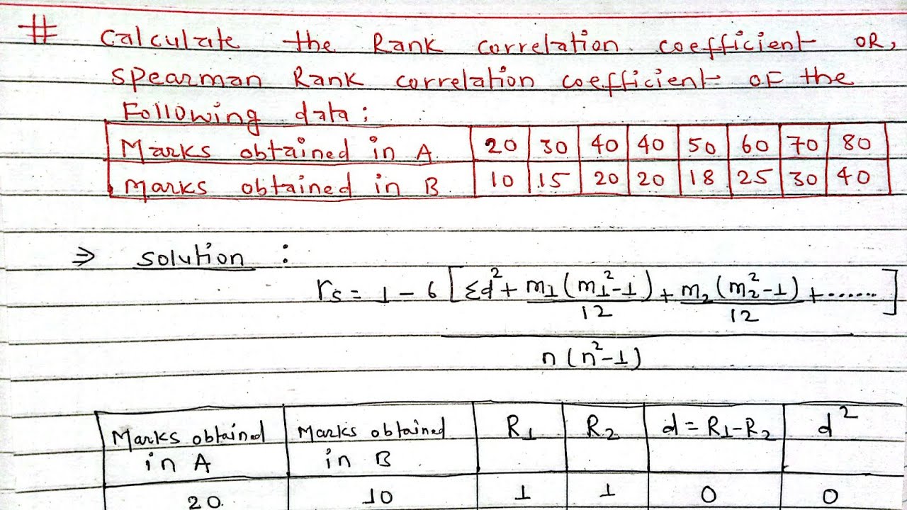 Rank Correlation Coefficient || Spearman rank Correlation coefficient || Rank Correlation || Arya