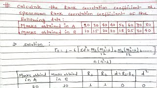 Rank Correlation Coefficient || Spearman rank Correlation coefficient || Rank Correlation || Arya