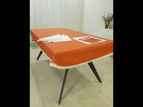 Комплект для сервировки Firanka Ажур Скатерть 1шт, салфетки 4шт, чехлы для приборов 4шт терракотовый (7с) - фото 1 - id-p149790179