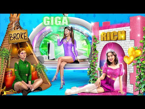 We Build a Tiny Houses! Poor vs Rich vs Giga Rich Secret Room!