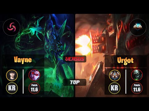 Roach VAYNE (Top) [Hail of Blades] VS URGOT - Challenger KR Patch 11.6