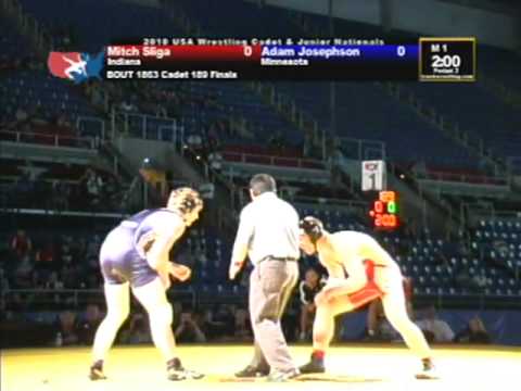 Cadet Freestyle Finals 189 pounds - Mitch Sliga vs. Adam Josephson