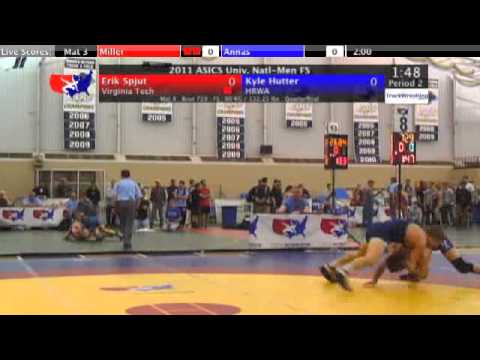 University Freestyle Quarterfinal 60kg - Erik Spjut vs. Kyle Hutter