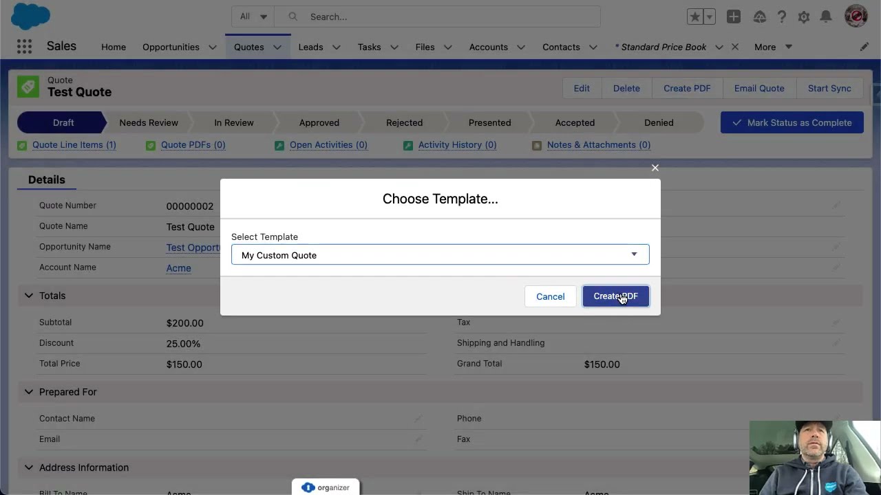 Quick Start using Salesforce Quote Templates