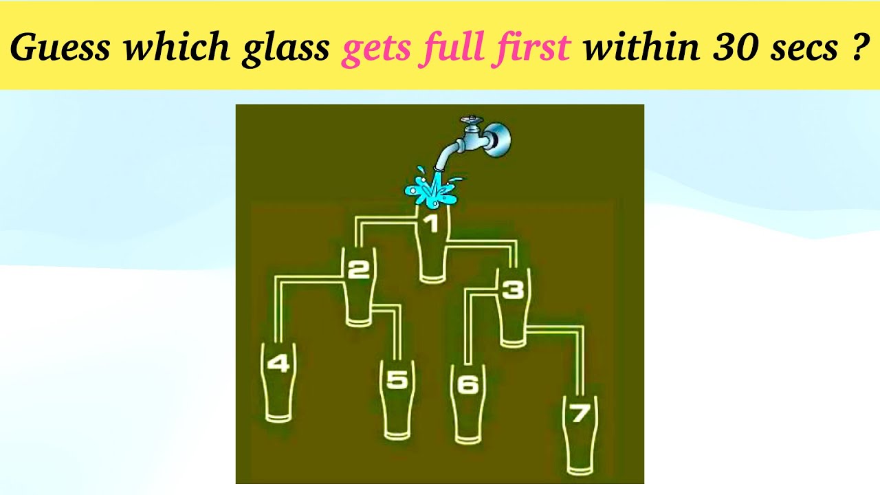 Brain Teaser Puzzle - Guess which glass gets full first within 30 secs ?