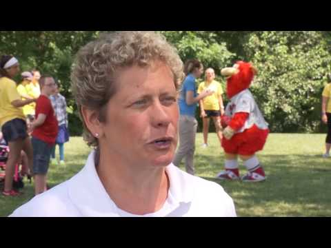 Cylo Plays Kickball at Aaron's Acres Summer Camp