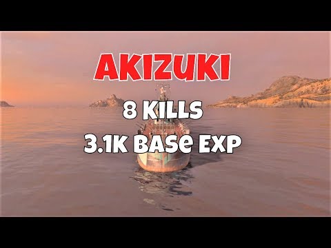 Akizuki T8 IJN DD | 8 kills, 3.1k Base Exp | World of Warships
