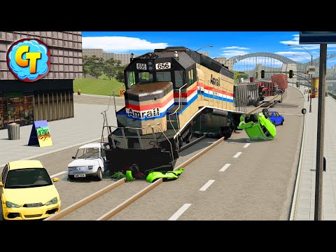Train Accidents Derailments ✅ Stupid Drivers Special Video #3 ✅ BeamNG DRIVE