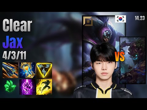 Clear Top Jax vs Maokai lol KR solo rank Full Game 14.23