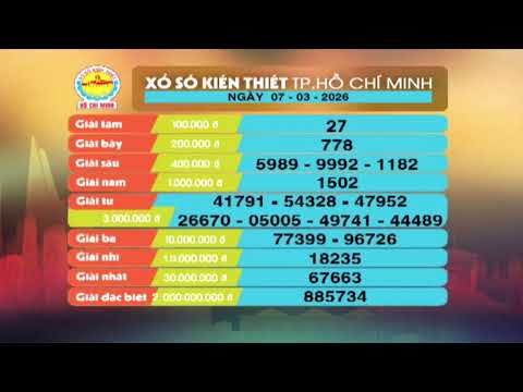 Xổ số kiến thiết TP.HCM || HTV1 || 7/03/2026
