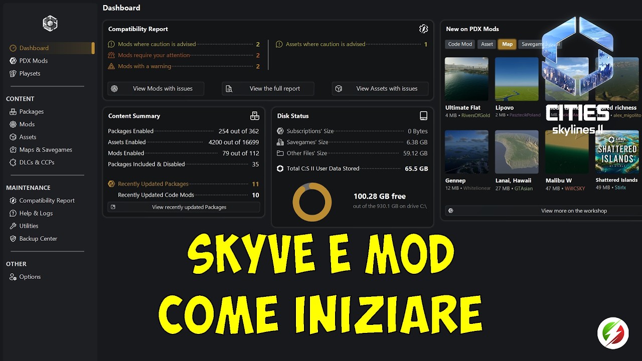 Skyve e mod come iniziare in Cities Skylines 2