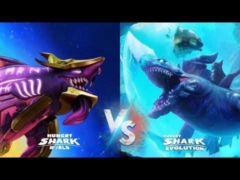 ABYSSAL SHARK VS LUMINITE (TRAILER AND GAMEPLAY)- Hungry Shark World VS Hungry Shark Evolution