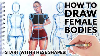 How to Draw FEMALE BODIES Step by Step - Drawing Female Figure for Beginners | Natalia Madej